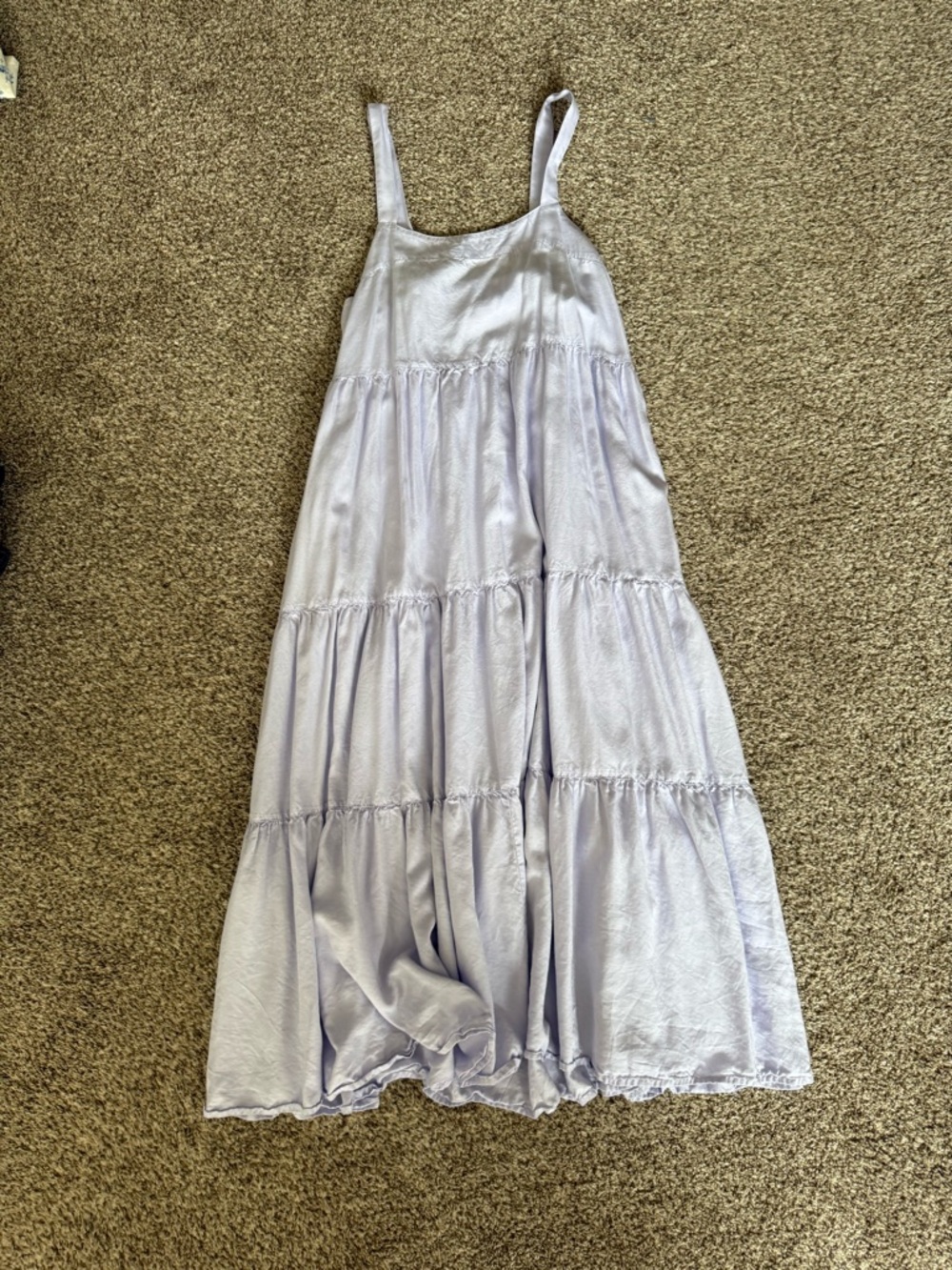 Lilac Tiered Spaghetti Strap Maxi Dress